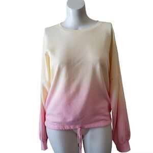 Hello Nite Tie Dye Pullover Drawstring Sweater Sweatshirt Size L New